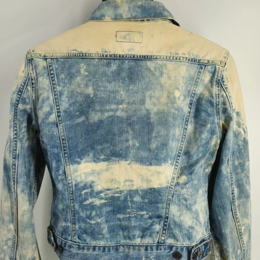 Denim & Supply Ralph Lauren Jean Jacket Womens Sz Large Distressed Denim Trucker